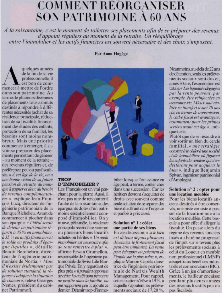 Comment réorganiser son patrimoine à 60 ans, Baris Stratégie dans le Figaro